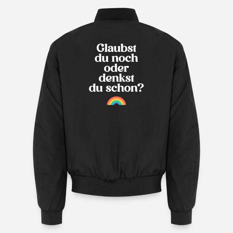 Atheists: Do you still believe or do you already think? Unisex Bomber Jacket