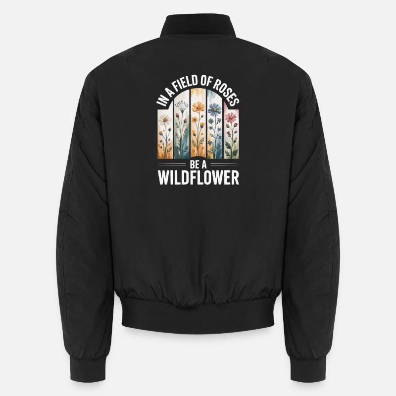 Fleurs sauvages dans le champ - Bomber unisexe - noir