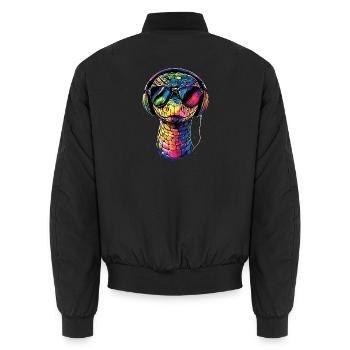 serpent, python, cobra, serpent à sonnettes, serpents - Bomber unisexe - noir - Dos - AI Model Male 185 light (185cm)