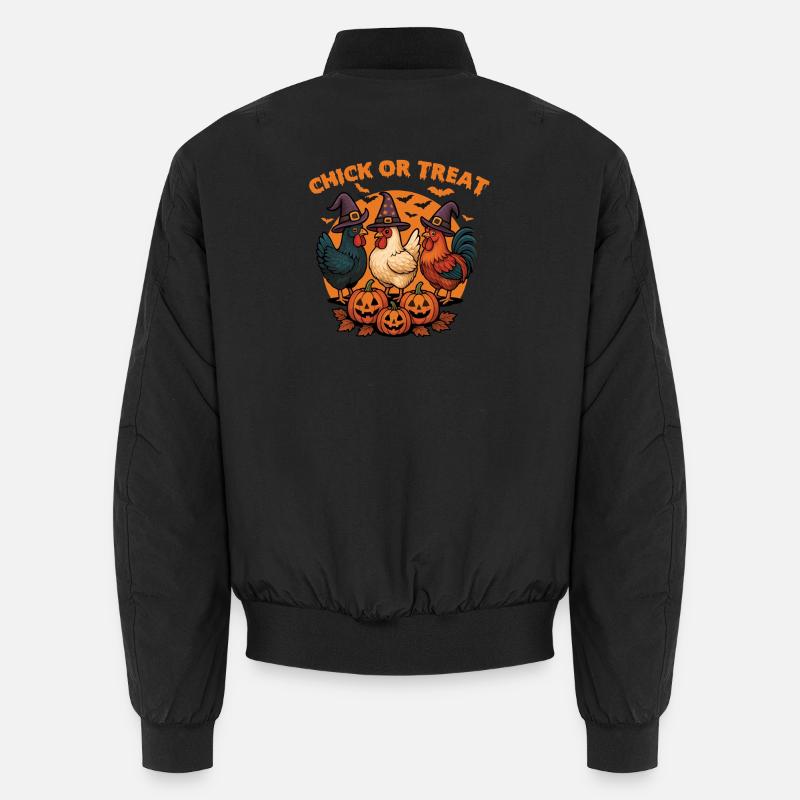 Küken oder Leckerli Gruseliges Halloween-Huhn - Unisex Bomberjacke - Schwarz