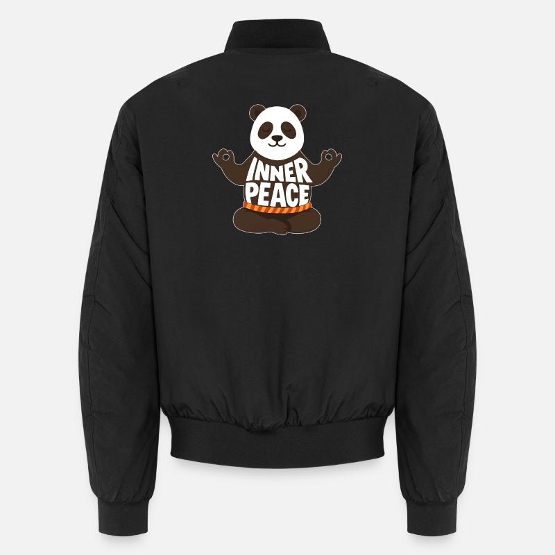 Panda Méditer - Paix intérieure - Bomber unisexe - noir