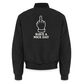 Bonne journée - Bomber unisexe - noir - Dos - AI Model Male 185 light (185cm)
