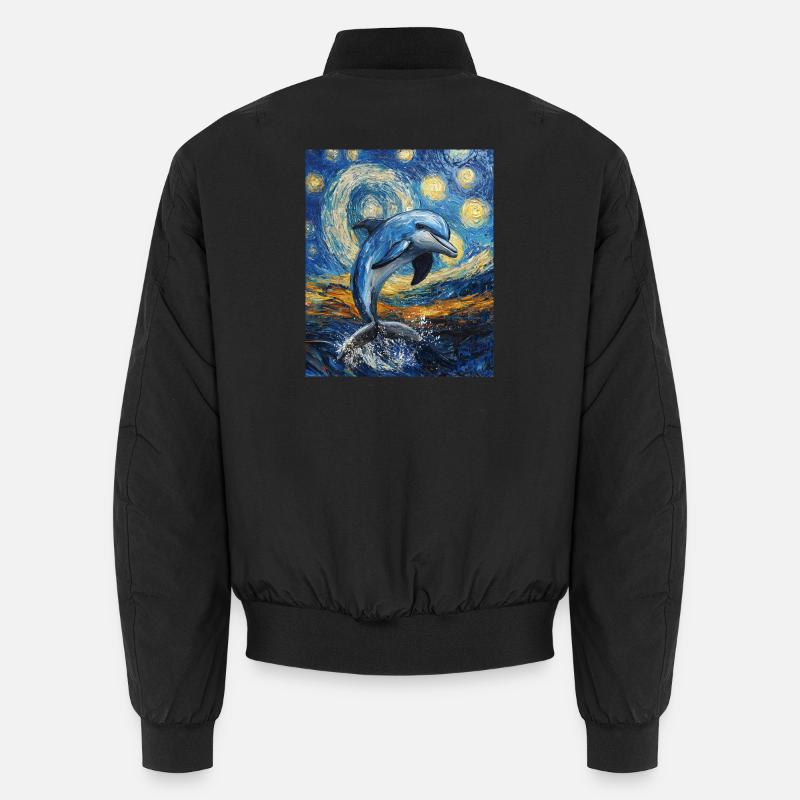 Delfin Van Gogh Style Starry  Unisex Bomberjacke