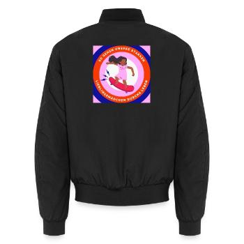 Starke Lieblingsmädchen – Bunte Skateboard-Illustr - Unisex Bomberjacke - Schwarz - Hinten - AI Model Male 185 light (185cm)