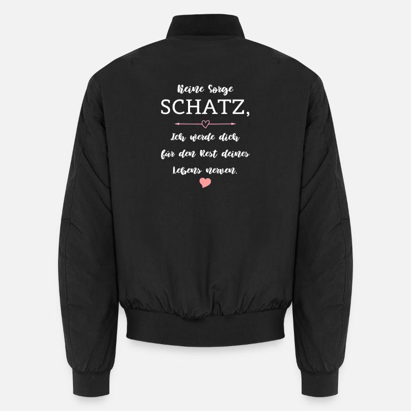 Humor Spruch Beziehung Ehe Partnerschaft - Unisex Bomberjacke - Schwarz