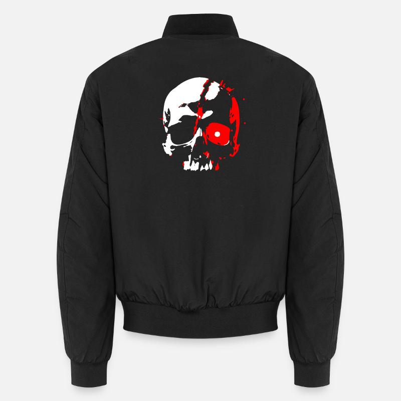 Crâne de cyborg avec œil rouge Bomber unisexe