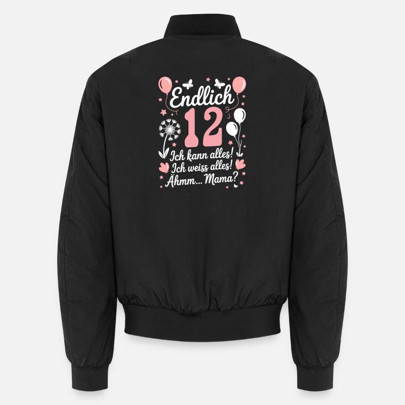 Endlich 12 Geburtstag 12 Jahre Geschenk Mädchen Unisex Bomberjacke