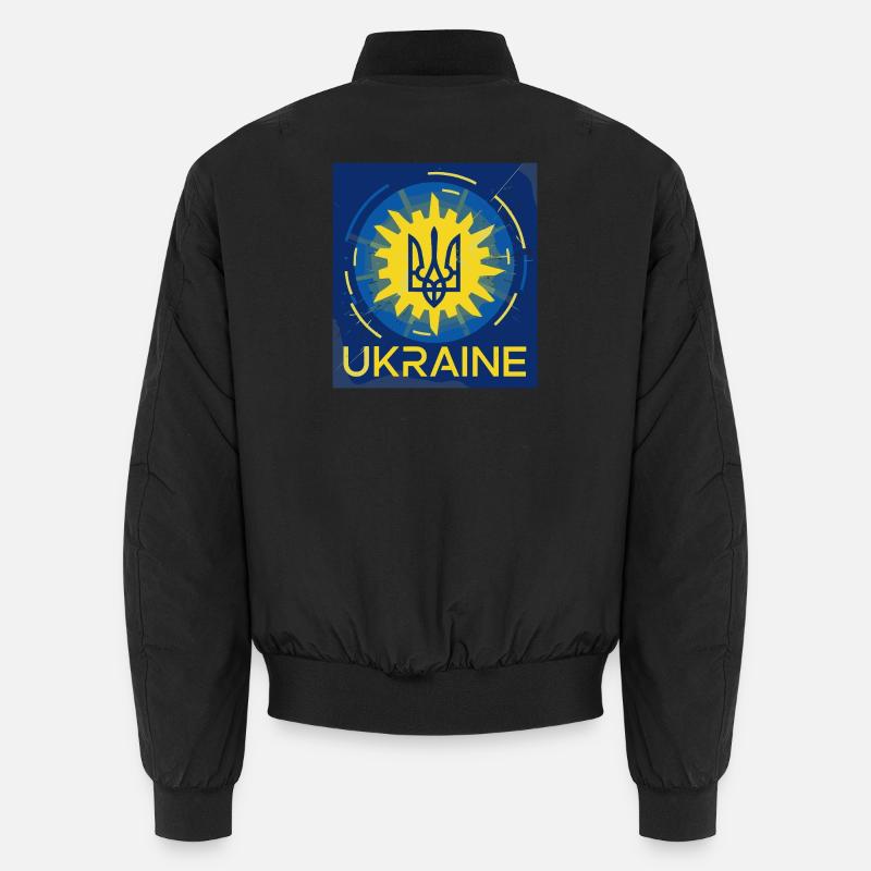 Lebendiges ukrainisches Emblem T-Shirt-Design - Unisex Bomberjacke - Schwarz