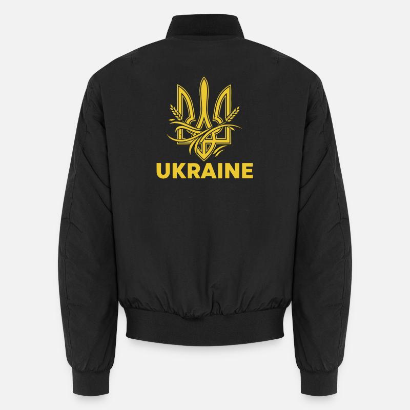 Trident ukrainien avec motif de blé Bomber unisexe
