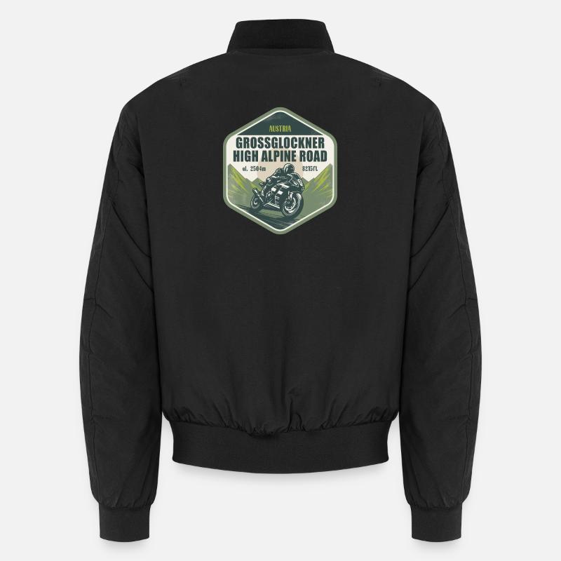 Grossglockner High Alpine Road Austria Motorcycle Unisex Bomber Jacket