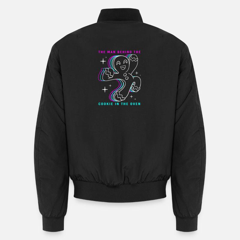 Pregnancy Birth Gingerbread Christmas - Unisex Bomber Jacket - black