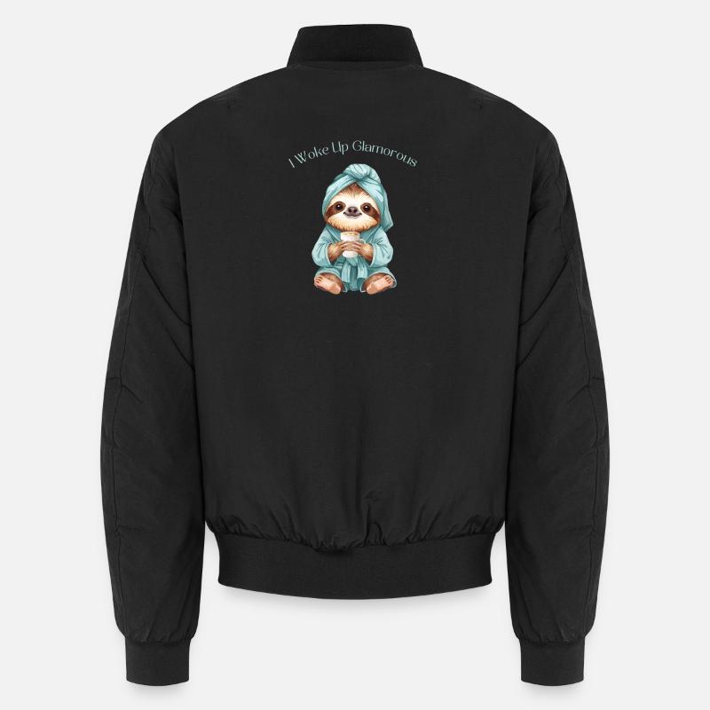 Lazy Glam Sloth – I Woke Up Glamorous Unisex Bomberjacke