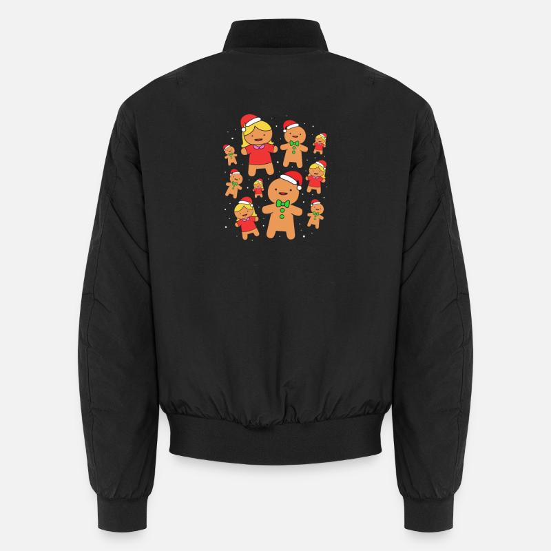 Lebkuchen Weihnachten Lebkuchenmann Gingerbread Unisex Bomberjacke