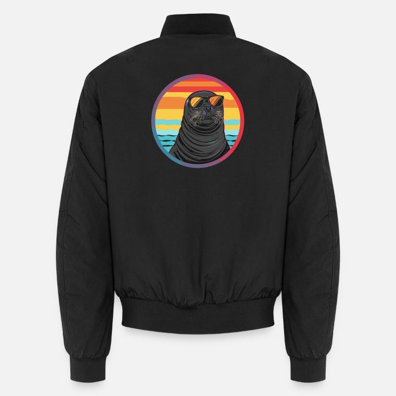Seal with sunglasses Unisex Bomber Jacket