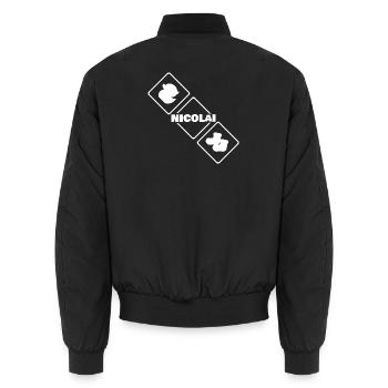 Nicolai - Unisex Bomberjacke - Schwarz - Hinten - AI Model Male 185 light (185cm)