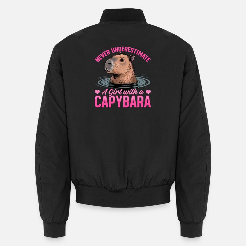 Funny Capybara - Unisex Bomberjacke - Schwarz