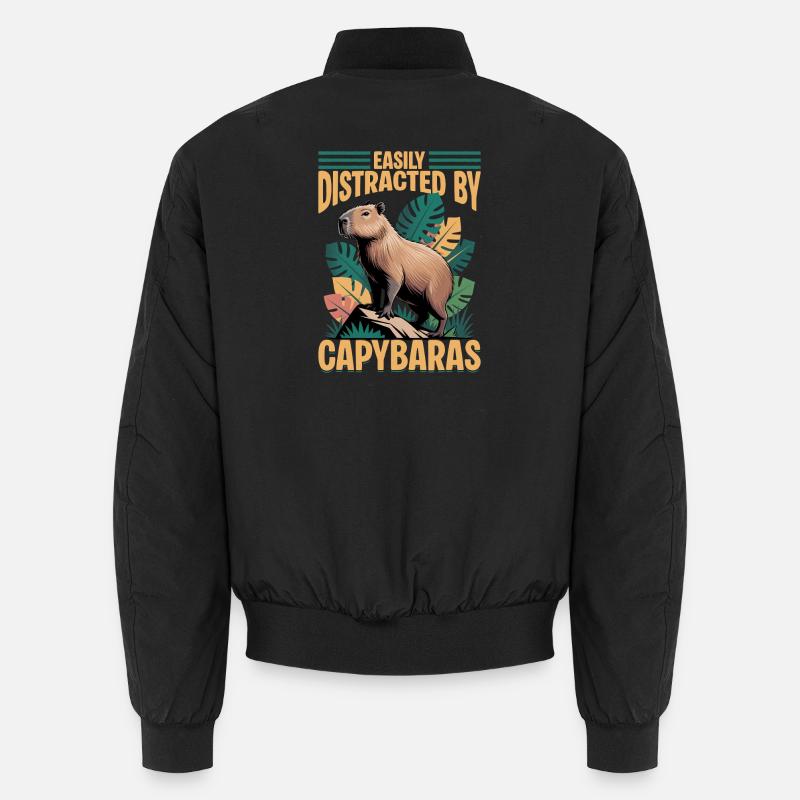 Funny Capybara - Unisex Bomber Jacket - black