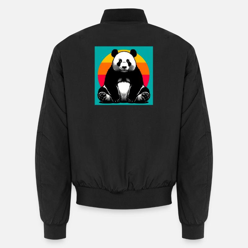 Panda - Unisex Bomberjacke - Schwarz