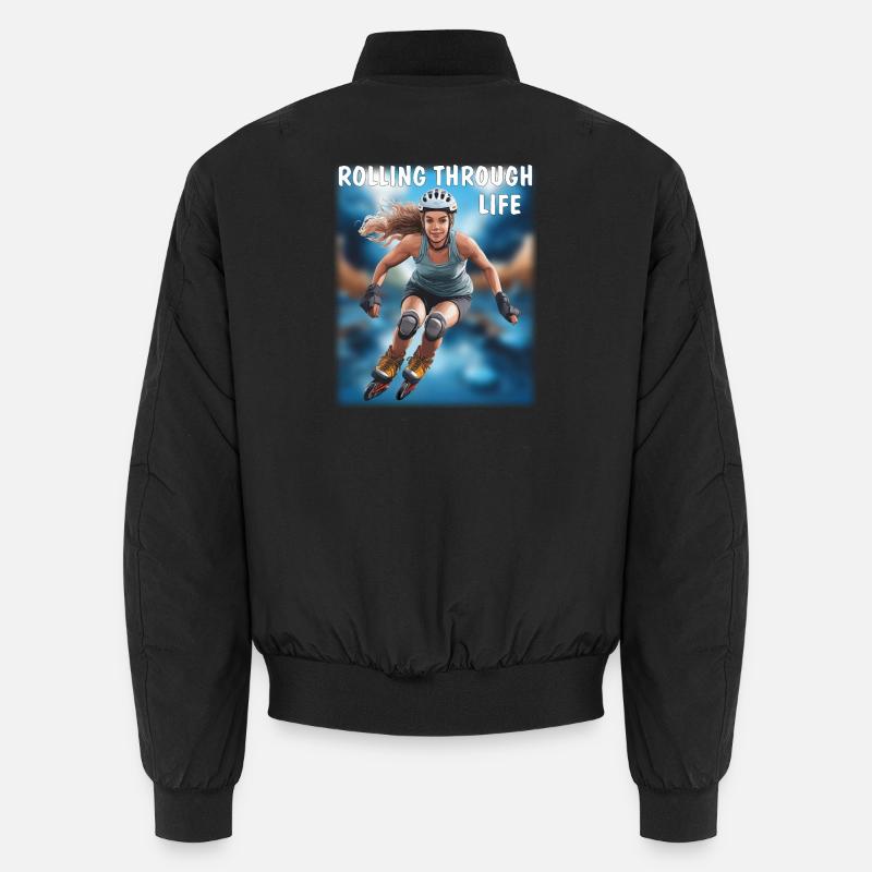 WOMEN'S ROLLER SKATES ROLLING THROUGH LIFE Unisex Bomber Jacket