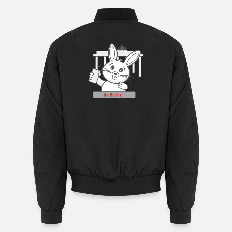 Cute bunny portrait in Berlin Unisex Bomber Jacket