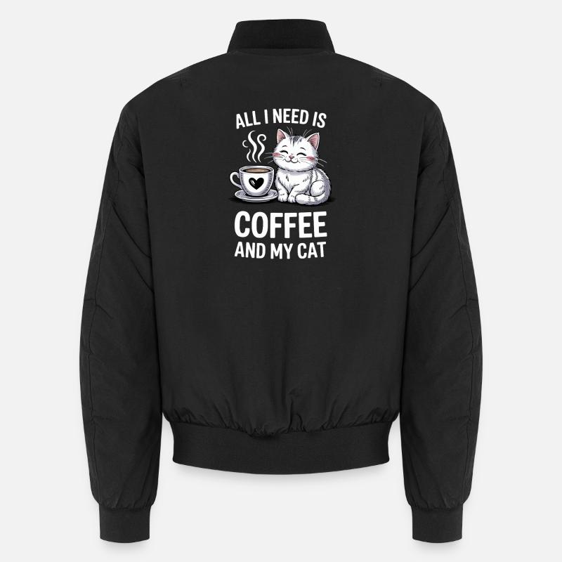 Conception de citation de café et de chat Bomber unisexe
