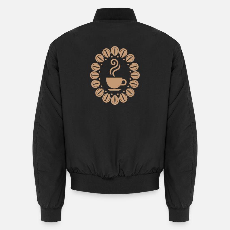 Coffee Cup with Coffee Beans Caffeine Unisex Bomberjacke