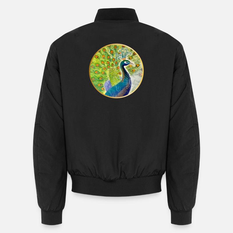 Magnificent peacock with crown Unisex Bomber Jacket