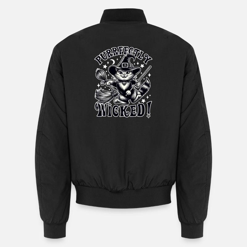 Witch Cat – Purrfectly Wicked Halloween Magic Unisex Bomber Jacket