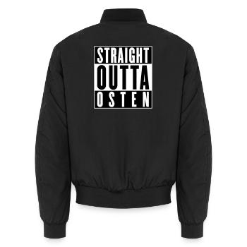 Tout droit sorti de l’est (couleurs changeantes) - Bomber unisexe - noir - Dos - AI Model Male 185 light (185cm)