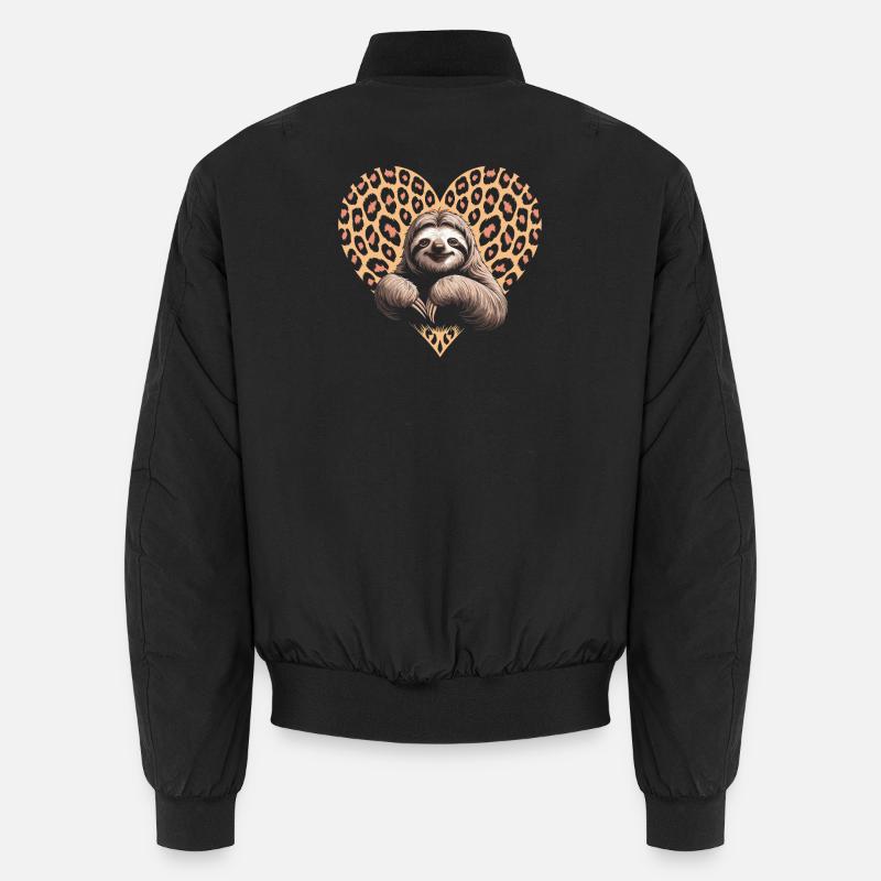 Faultier mit Leomuster Unisex Bomberjacke