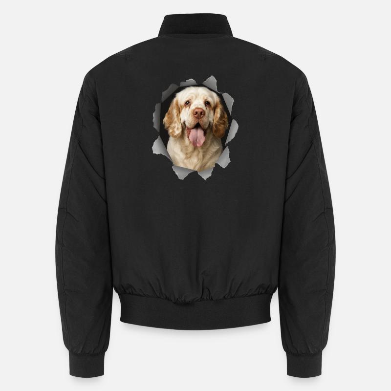 Clumber Spaniel - Unisex Bomber Jacket - black