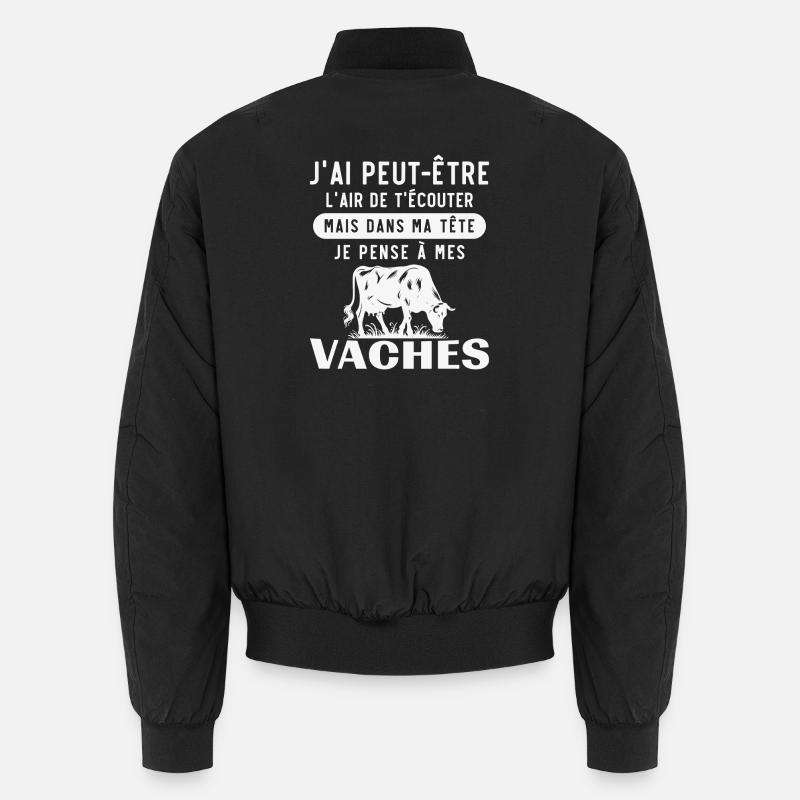 In my head I think about my cows Gift Unisex Bomber Jacket