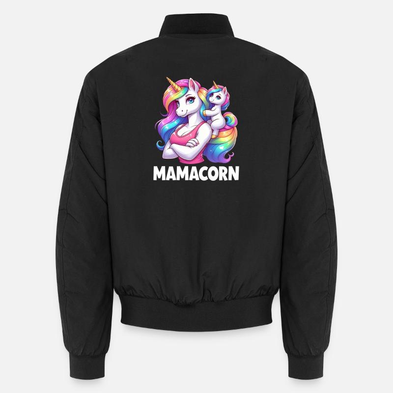 Mama Einhorn Mamacorn Mutter Tochter Dadacorn Unisex Bomberjacke