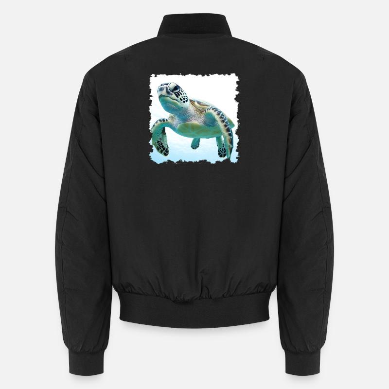 Underwater turtles close-up - Unisex Bomber Jacket - black