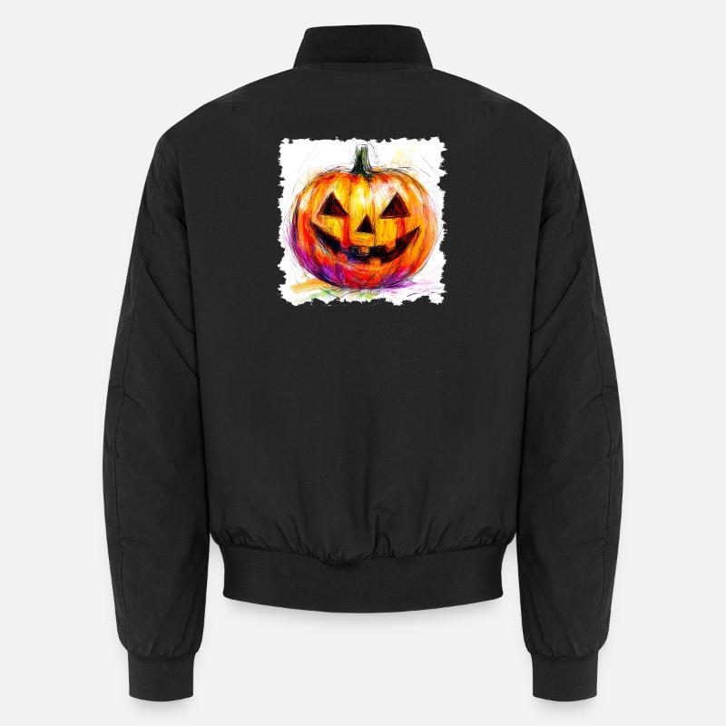 Colorful Pumpkin Jack-O-Lantern Unisex Bomber Jacket