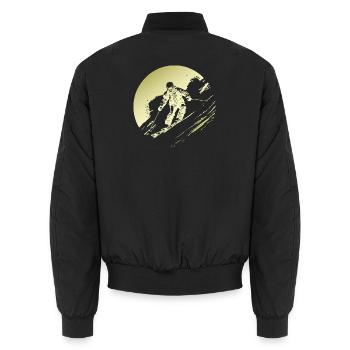 Ski Fahren Skiing Silhouette - Unisex Bomberjacke - Schwarz - Hinten - AI Model Male 185 light (185cm)