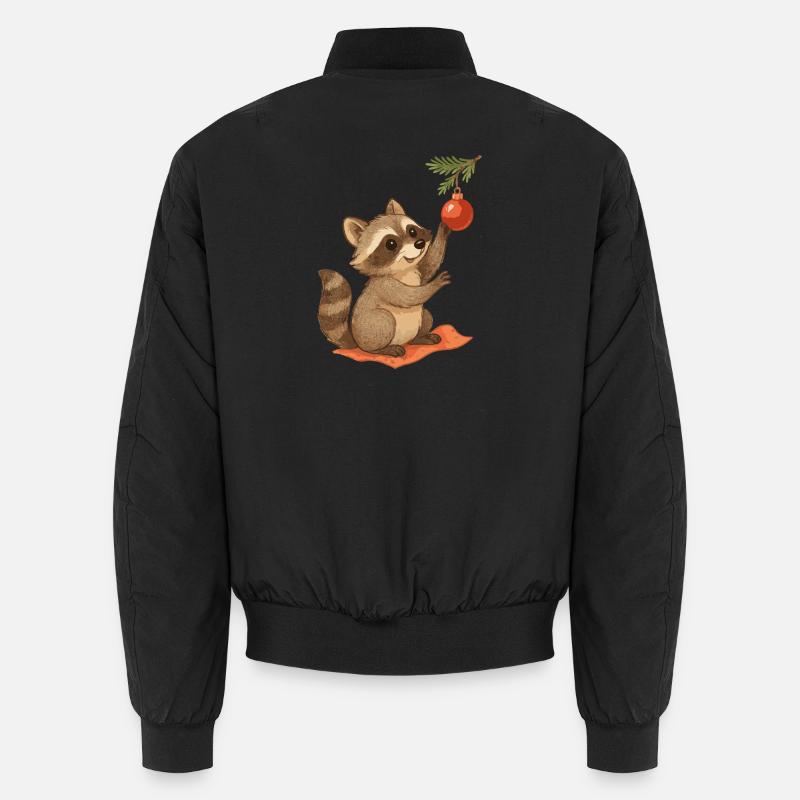 Raton laveur de Noël avec boule de Noël Bomber unisexe