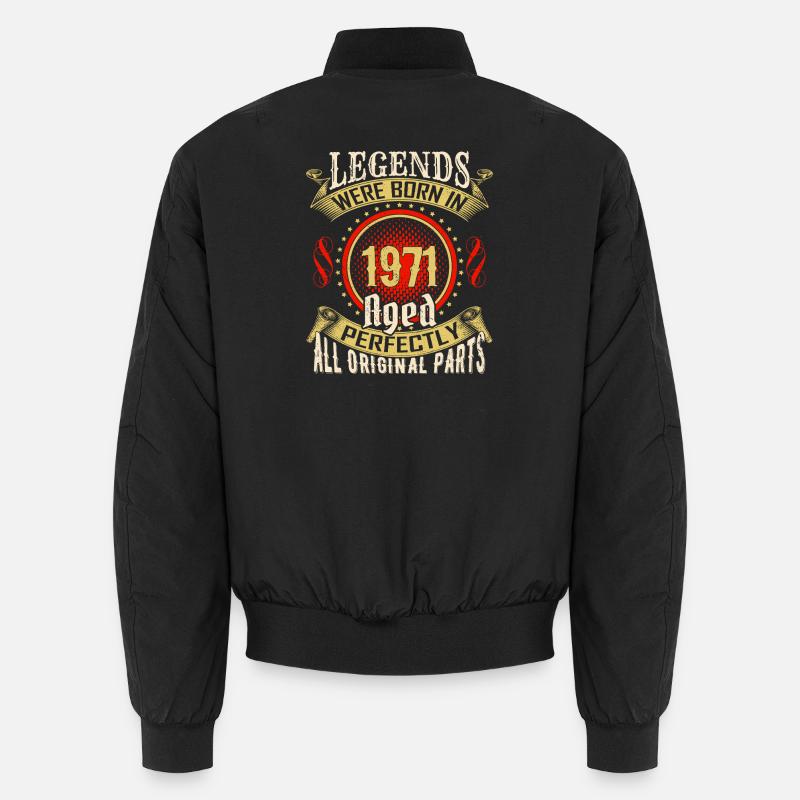Legends Born in 1971 Badge - Unisex Bomber Jacket - black
