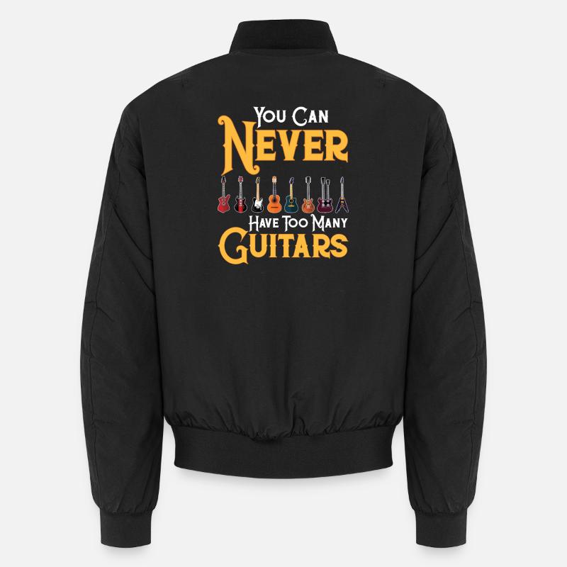Never too many guitars - Unisex Bomber Jacket - black