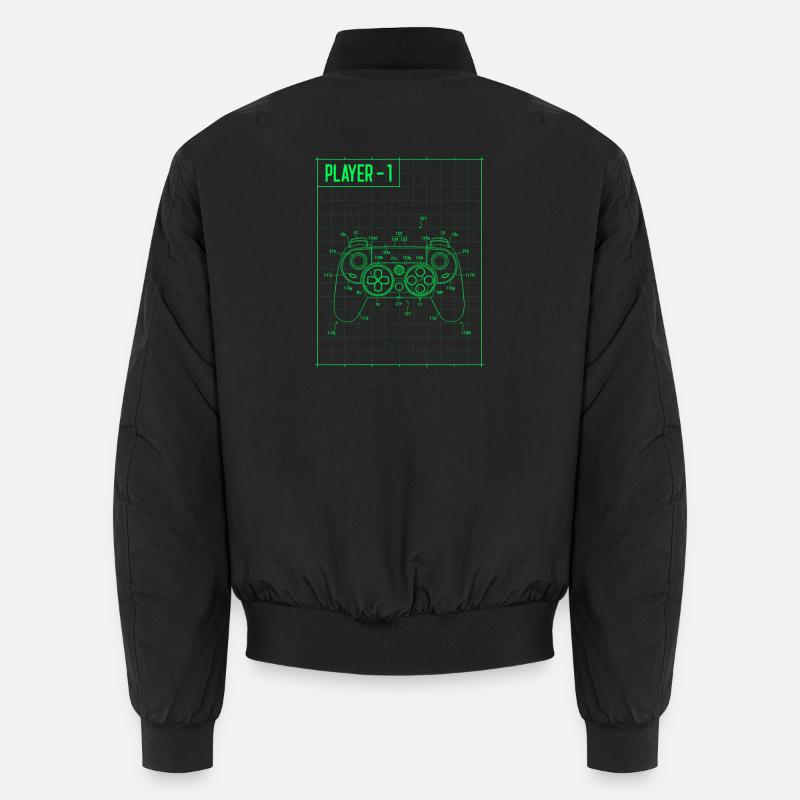 Player1 Blueprint Controller Neon - Unisex Bomber Jacket - black
