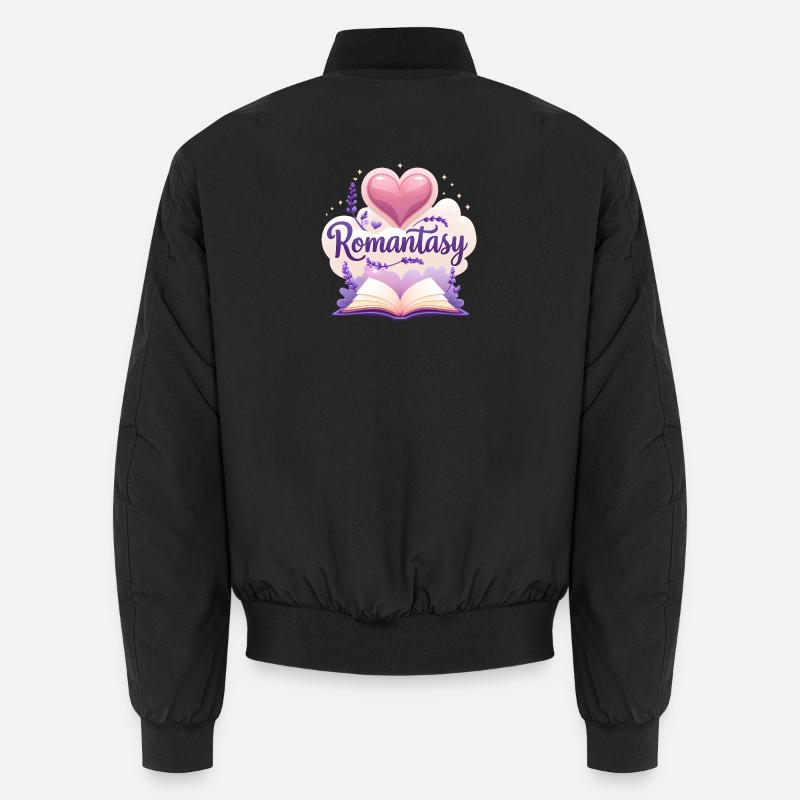Romantasy Book with Lavender & Flowers Design Unisex Bomber Jacket