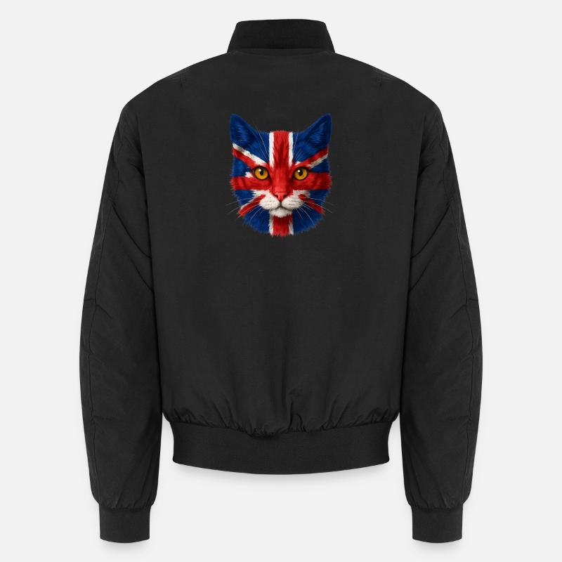Union Jack Cat Portrait Unisex Bomber Jacket