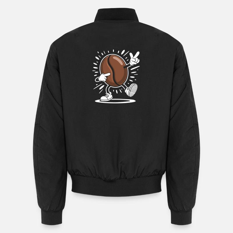 Caffeine Coffee Bean Comic Coffee - Unisex Bomber Jacket - black