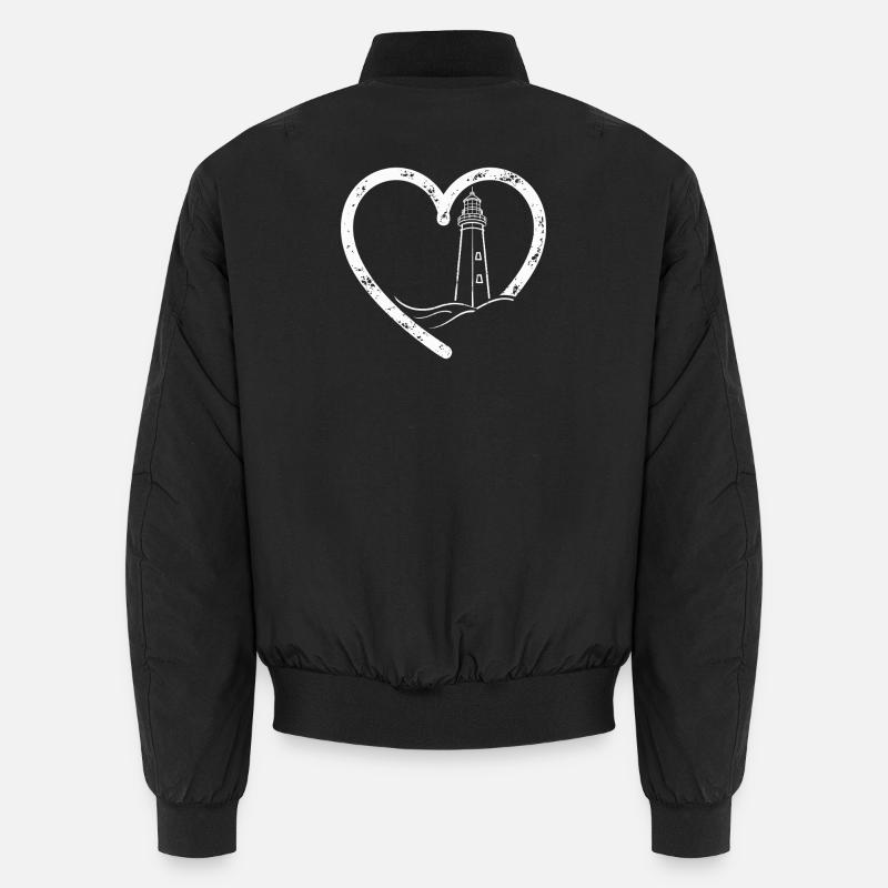 Lighthouse by the sea Unisex Bomber Jacket