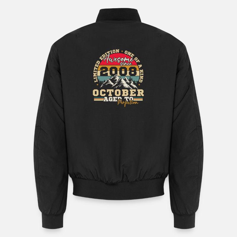 Oktober 2008 Vintage Geburtstagsgeschenk Unisex Bomberjacke