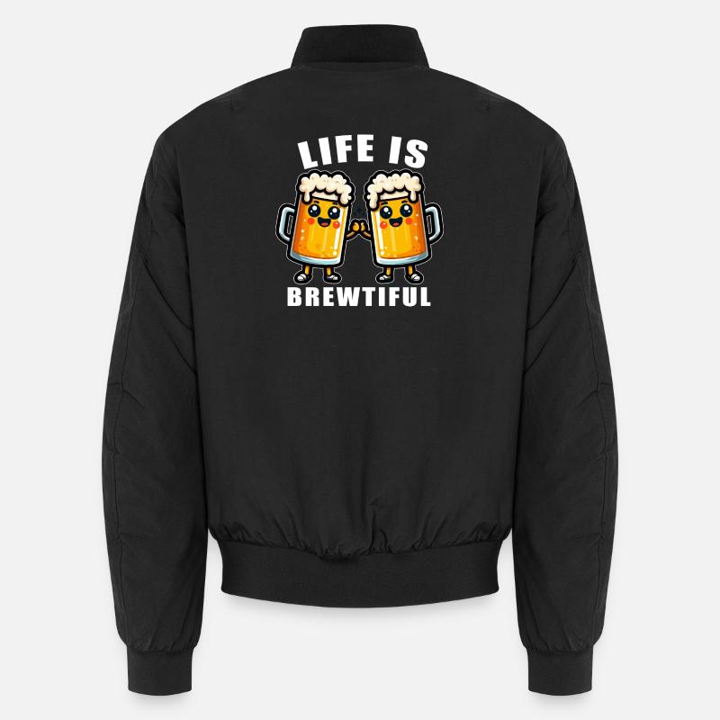 Life is Brewtiful Mugs - Unisex Bomber Jacket - black
