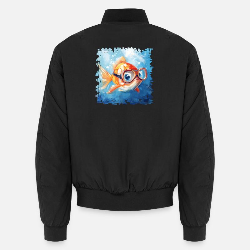 Goldfisch mit Taucherbrille Unisex Bomberjacke