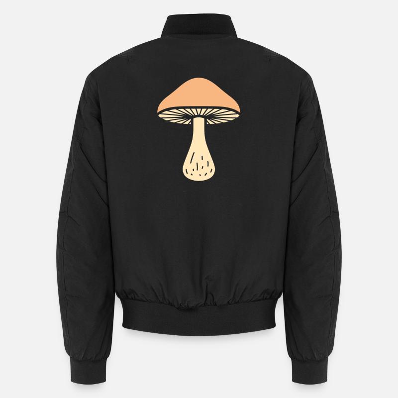 Champignon Illustration Naturelle - Bomber unisexe - noir