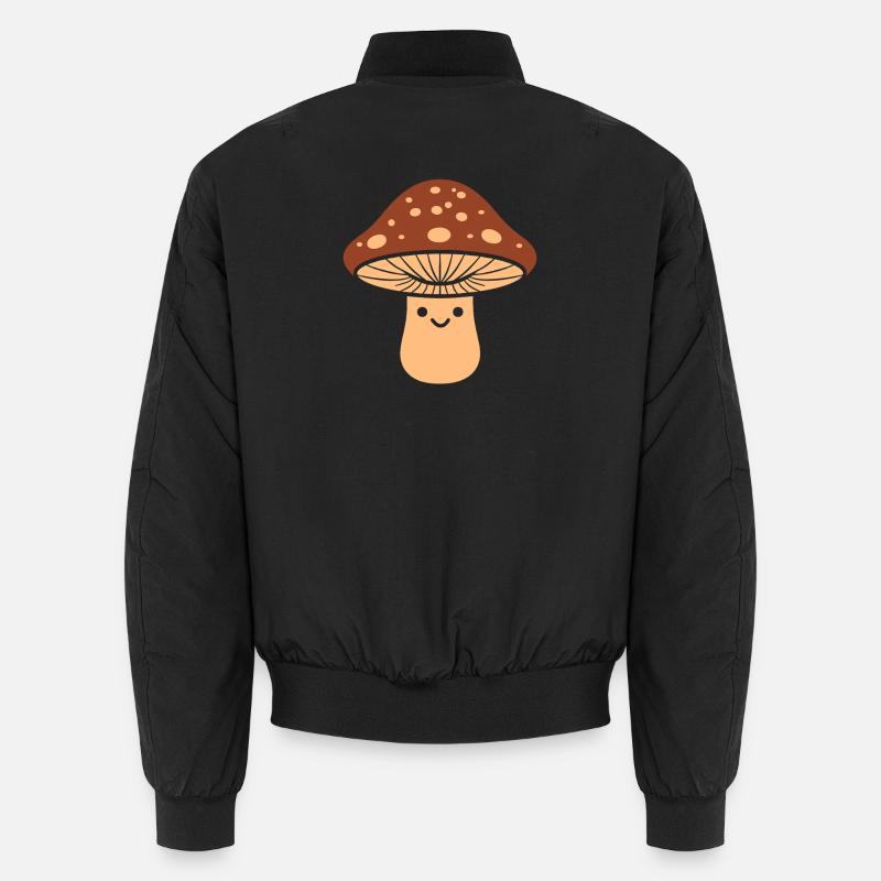 Champignon Sourire Doux - Bomber unisexe - noir