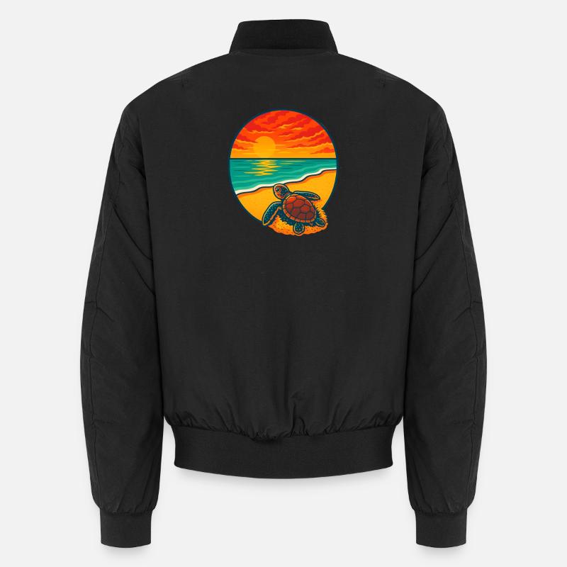 Sunset Turtle Beach, sichere die Trutles Unisex Bomberjacke